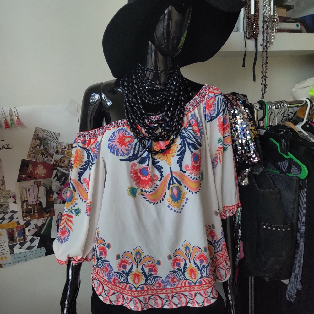 Paisley White Blouse